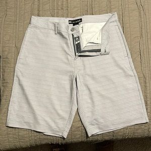 Travis Mathew grey striped shorts
